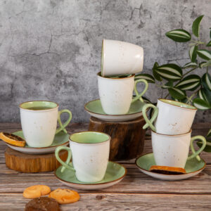 Комплект чаши за кафе/чай - Зелена магия 180мл